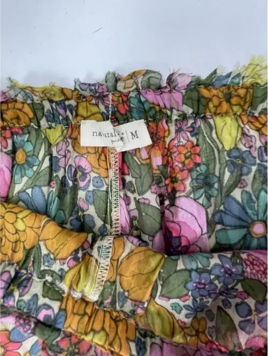 Natural Life Women’s Wide Leg Floral Sheer Lounge Pajama Style Pants Size Medium - Picture 4 of 10